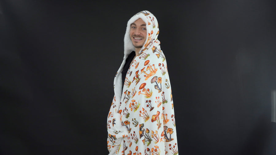 "Mushrooms Only" Hooded Trip Blanket (Ultra-Soft)