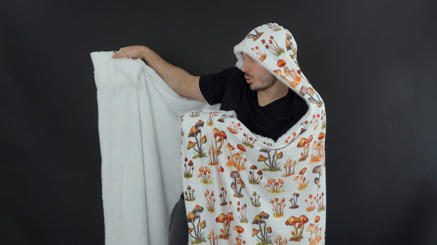 "Mushrooms Only" Hooded Trip Blanket (Ultra-Soft)